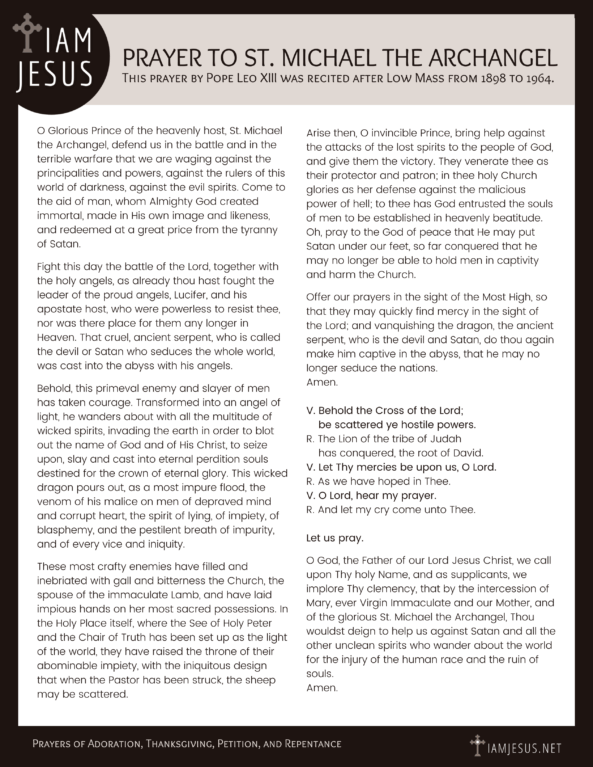 Prayer to St. Michael the Archangel - I Am Jesus